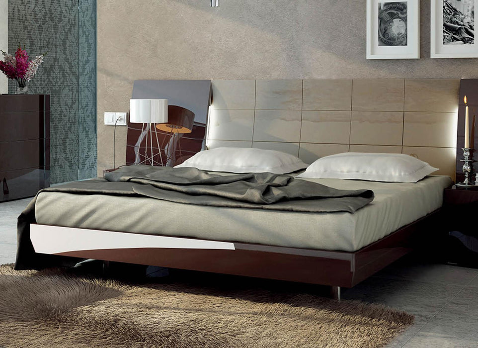 ESF Furniture Barcelona King Platform Bed in Dark Brown