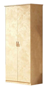 ESF Furniture Barocco 2-Door Wardrobe in Ivory w/ Gold