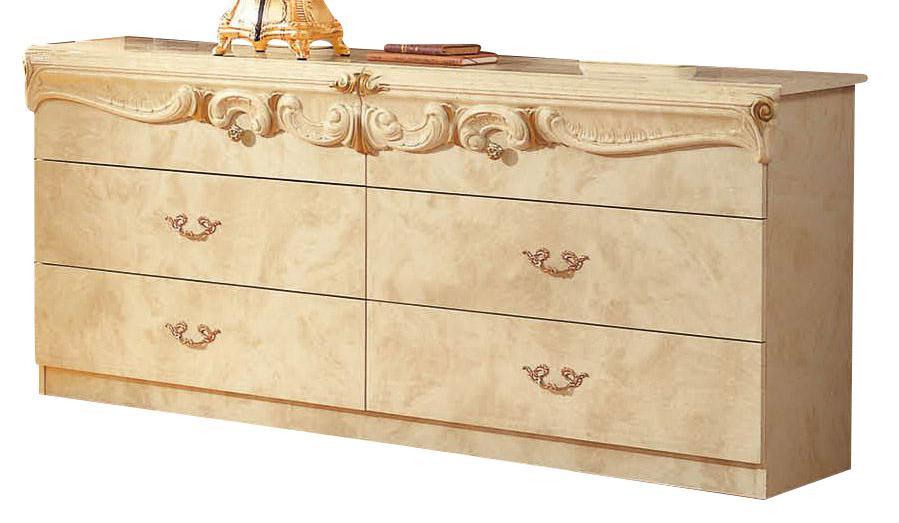 ESF Furniture Barocco Double Dresser in Ivory