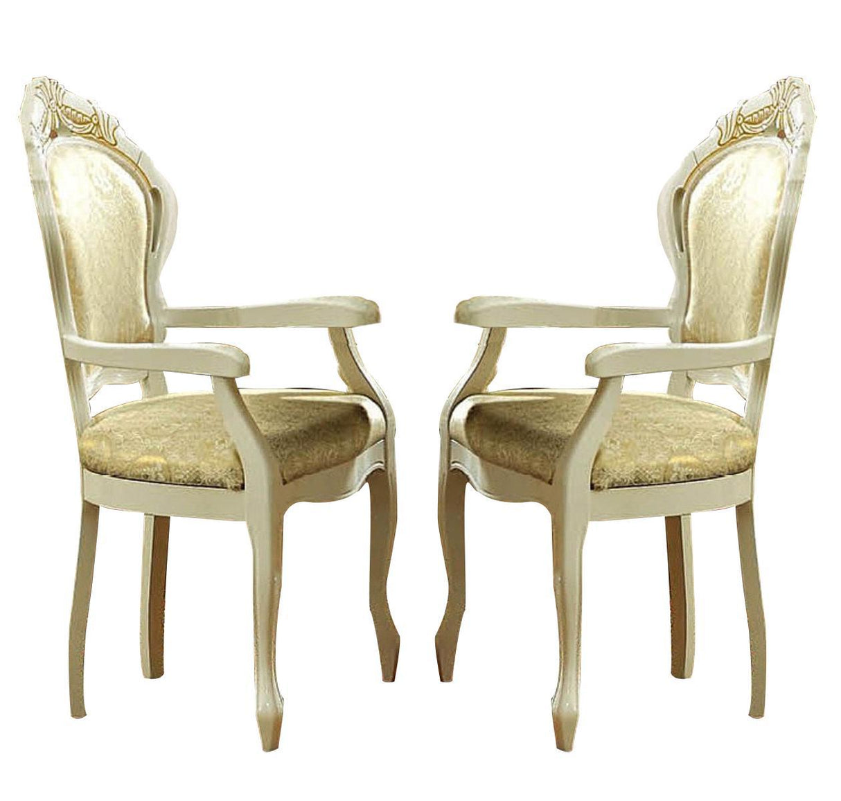 ESF Furniture Leonardo Arm Chair in Ivory (Set of 2)