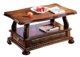 ESF Furniture Oakman Coffee Table in Rich Brown