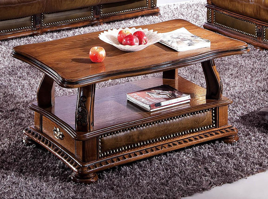 ESF Furniture Oakman Coffee Table in Rich Brown