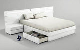 ESF Furniture Sara King Platform with Storage Bed in White