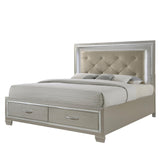 Platinum Queen Platform Storage Bed