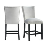 Francesca Gray Velvet Counter Height Chair Set of 2