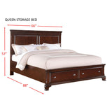 Canton Cherry Queen Storage Bed