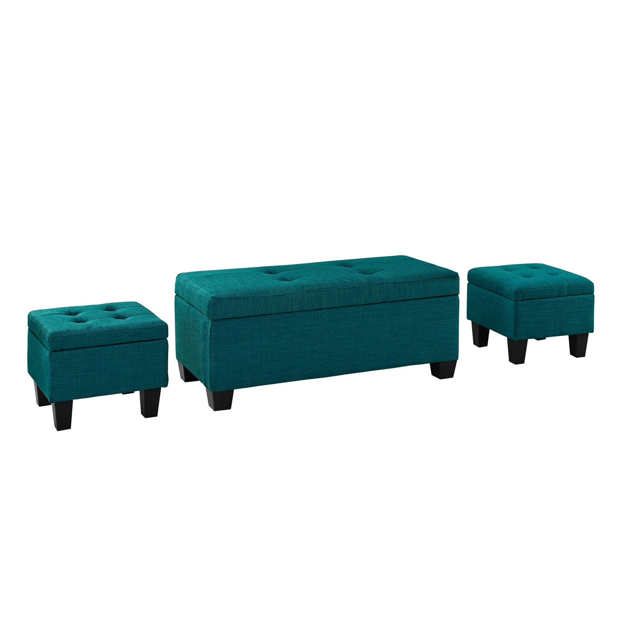 Ethan 3PK Storage Ottoman in Teal