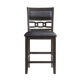 Amherst Counter Height Faux Leather Side Chair Set in Walnut of 2