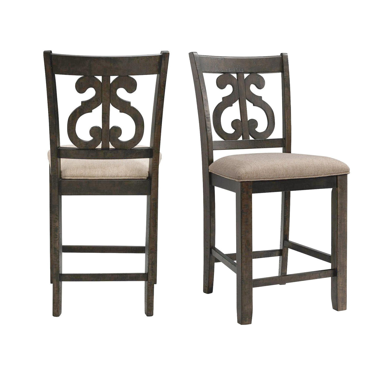Stone Counter Swirl Back Side Chair Set of 2