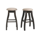 Stone 30" Swivel Backless Bar Stool Set of 2