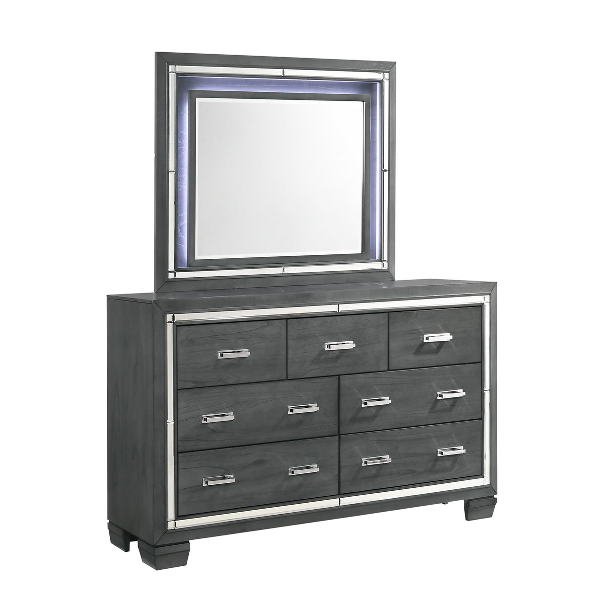 Titanium 7-Drawer Dresser w/ Mirror Set