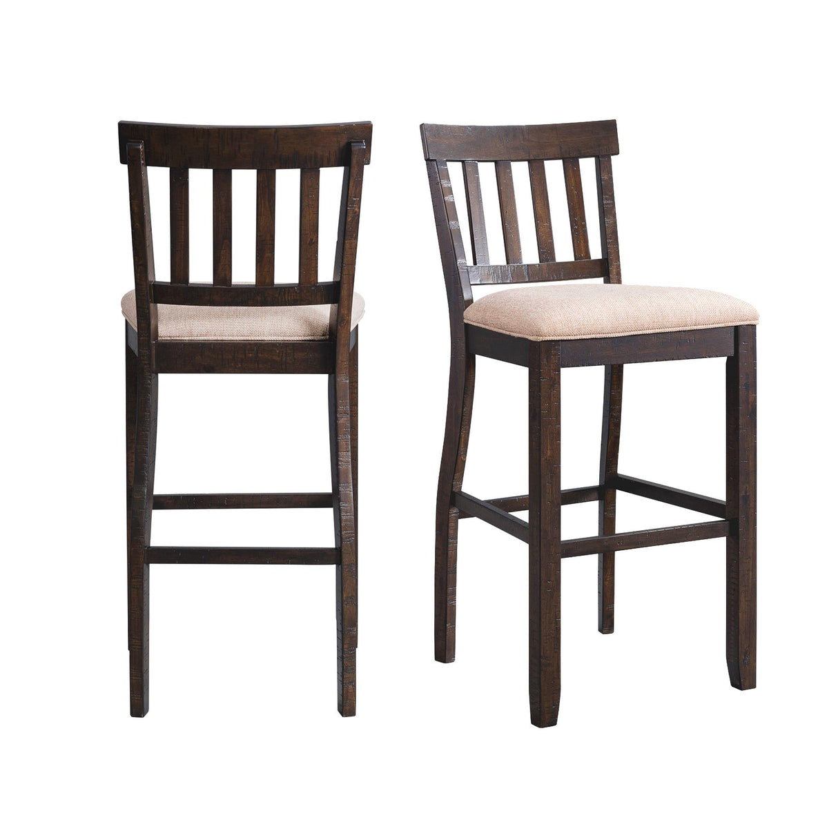 Stone 30" Slat Back Bar Stool Set of 2