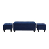 Ethan 3PK Storage Ottoman in Blue