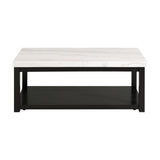 Marcello White Marble Rectangle Coffee Table