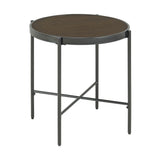 Vienna Round End Table with Wooden Top
