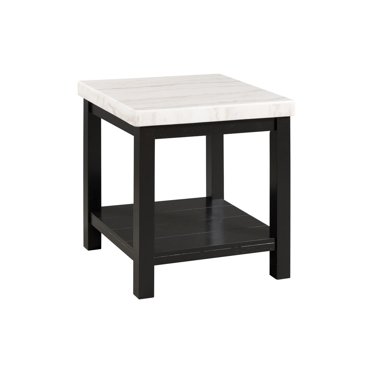 Marcello White Marble Square End Table
