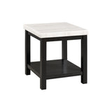 Marcello White Marble Square End Table