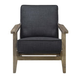 Metro Accent Chair in Onyx w/ Antique Legs