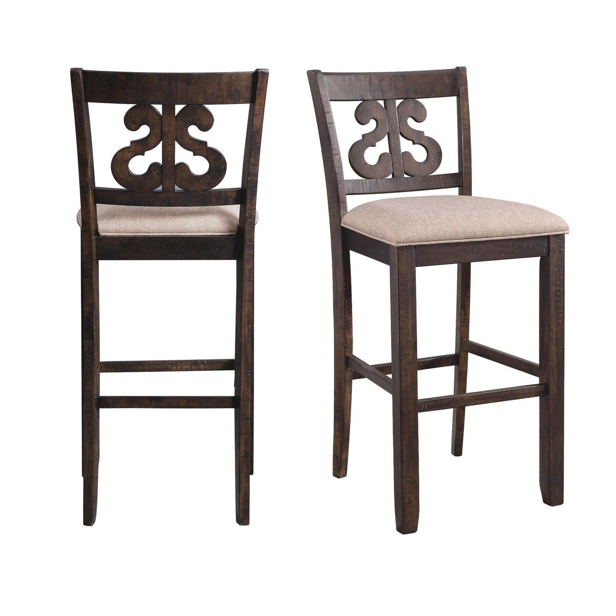 Stone 30" Swirl Back Bar Stool Set of 2