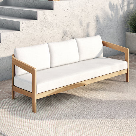 Wesley Patio Sofa, W/ White Cushions
