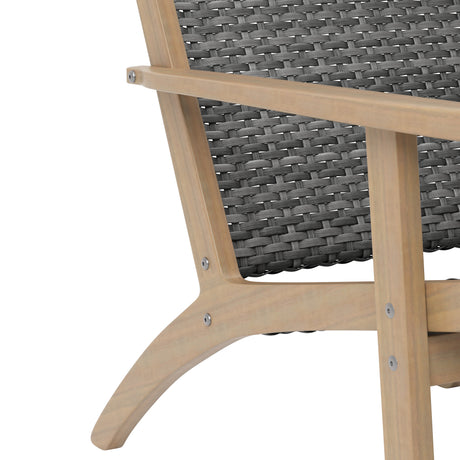 Radius Patio Wood And Gray Wicker Side Chair (2 Per Carton)