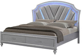 Galaxy Home Amber King Storage Bed in Silver GHF-808857661128