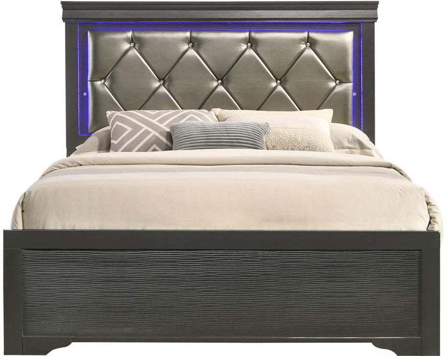 Galaxy Home Brooklyn King Panel Bed in Metallic Grey GHF-733569265367 image