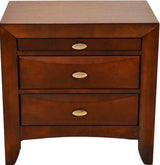 Galaxy Home Emily 3 Drawer Nightstand in Cherry GHF-808857649058
