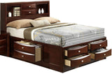Galaxy Home Emily King Storage Bed in Cherry GHF-808857672506