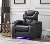 Galaxy Home Lexus Power Recliner in Black GHF-808857754349