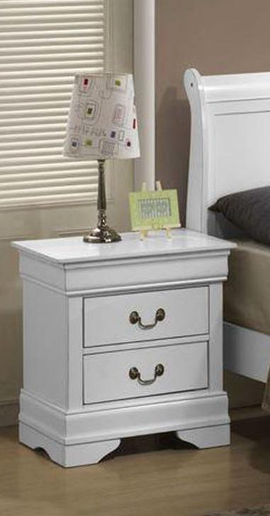 Galaxy Home Louis Phillipe 2 Drawer Nightstand in White GHF-808857603500 image