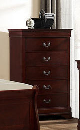 Galaxy Home Louis Phillipe 5 Drawer Chest in Cherry GHF-808857729255