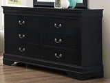 Galaxy Home Louis Phillipe 6 Drawer Dresser in Black GHF-808857914866