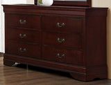 Galaxy Home Louis Phillipe 6 Drawer Dresser in Cherry GHF-808857970619