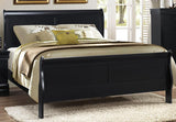 Galaxy Home Louis Phillipe King Sleigh Bed in Black GHF-808857561558