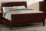 Galaxy Home Louis Phillipe Queen Sleigh Bed in Cherry GHF-808857744869