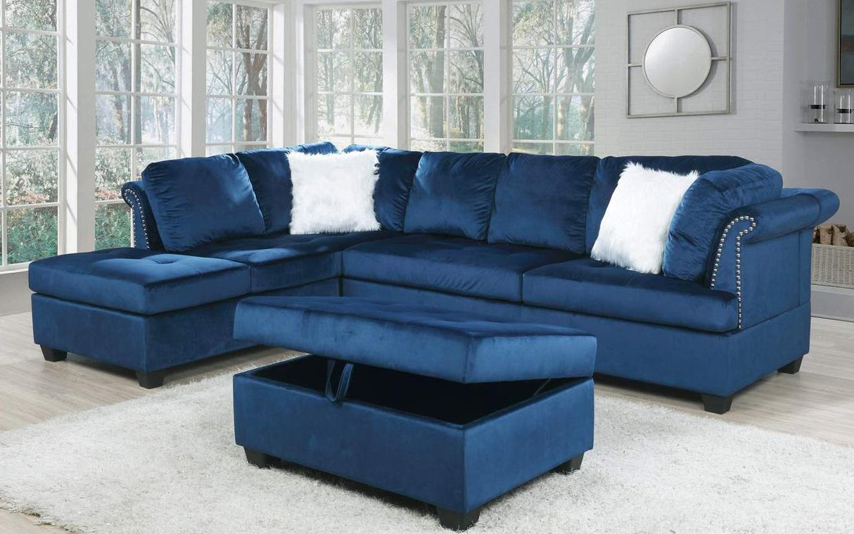 Galaxy Home Omega Sectional Sofa in Navy GHF-808857980977