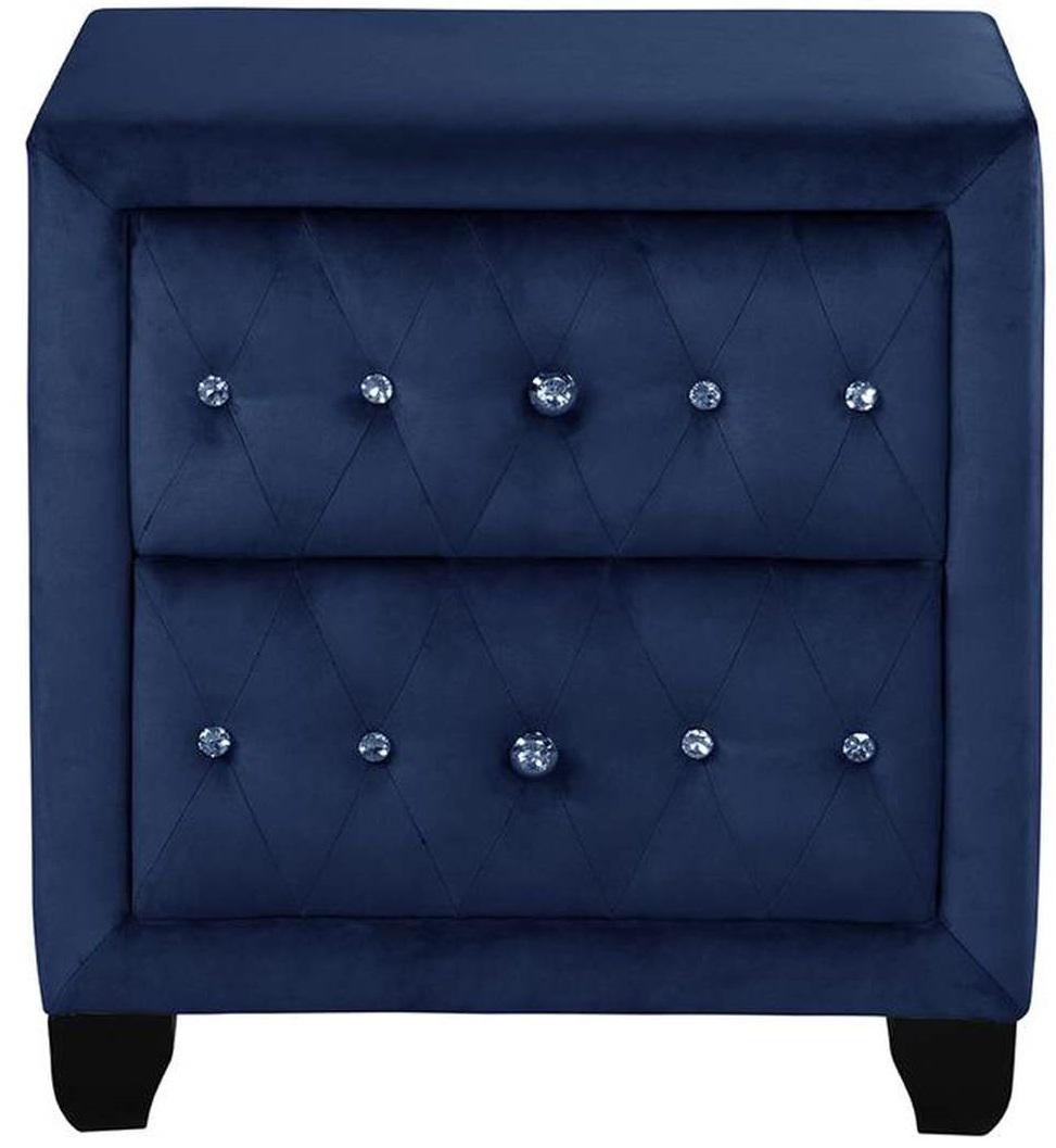 Galaxy Home Sophia 2 Drawer Nightstand in Blue GHF-733569393435