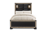 Blake Black Bed with Lamps