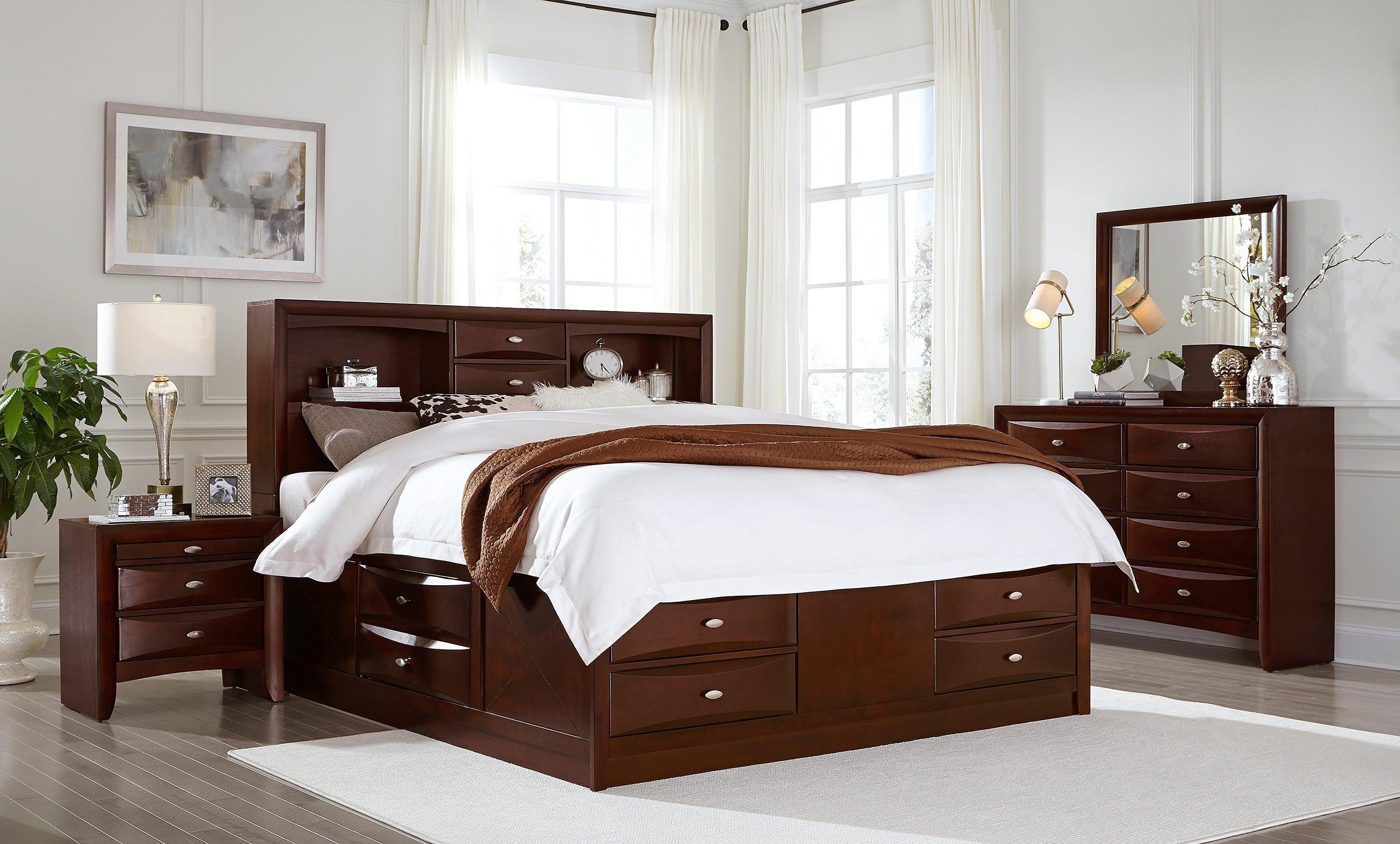 Linda Merlot Full 5-Piece Bedroom Set - Thumbnail 4