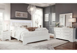 POMPEI METALLIC WHITE QUEEN BED GROUP WITH LED