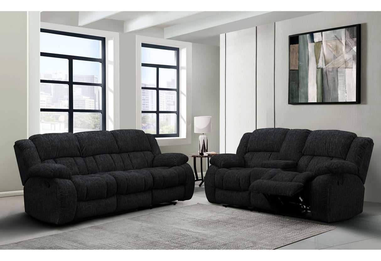 U250 EBONY RECLINING SOFA/CONSOLE RECLINING LOVESEAT