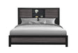Lisbon Grey/Black Bookcase Bed