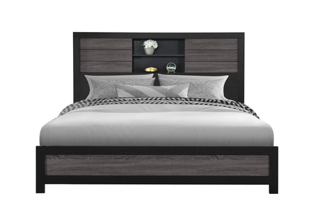 Lisbon Grey/Black Bookcase Bed