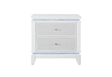 ALINA WHITE NIGHTSTAND WITH LED AND USB