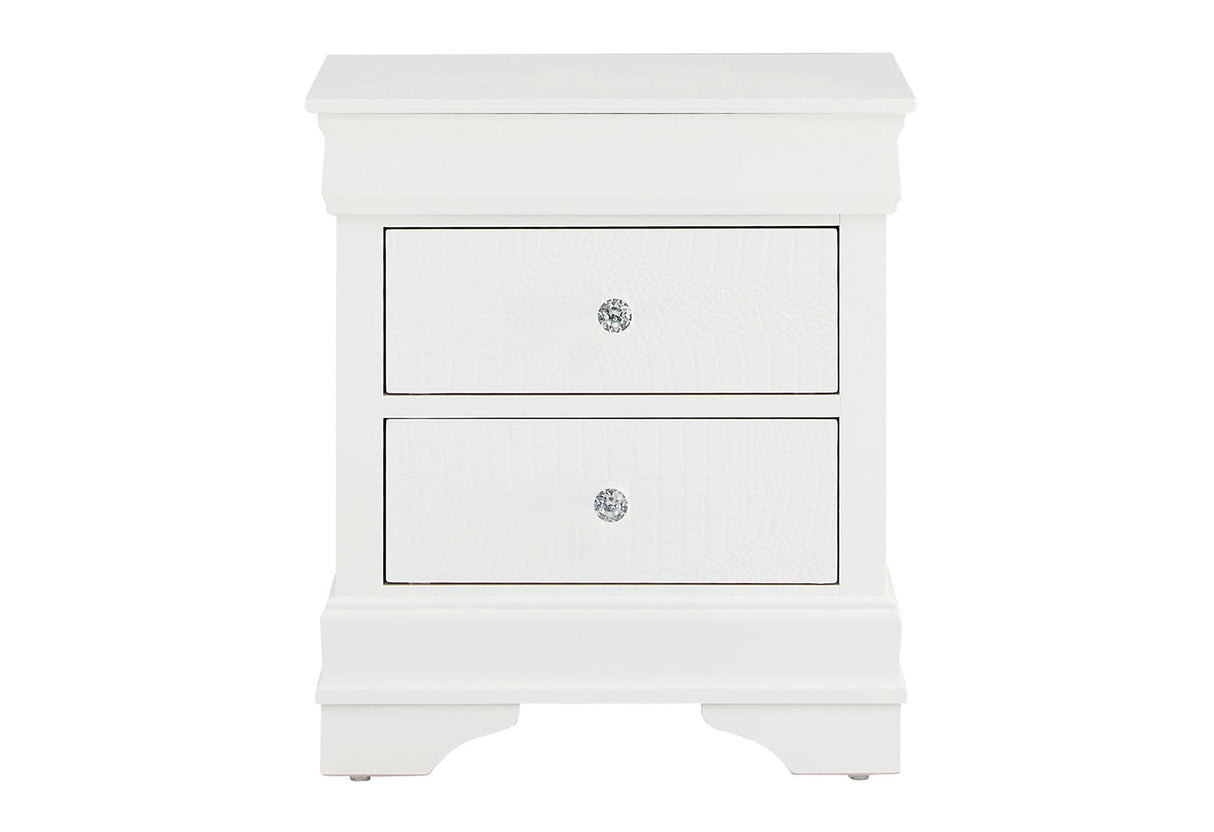POMPEI METALLIC WHITE NIGHTSTAND