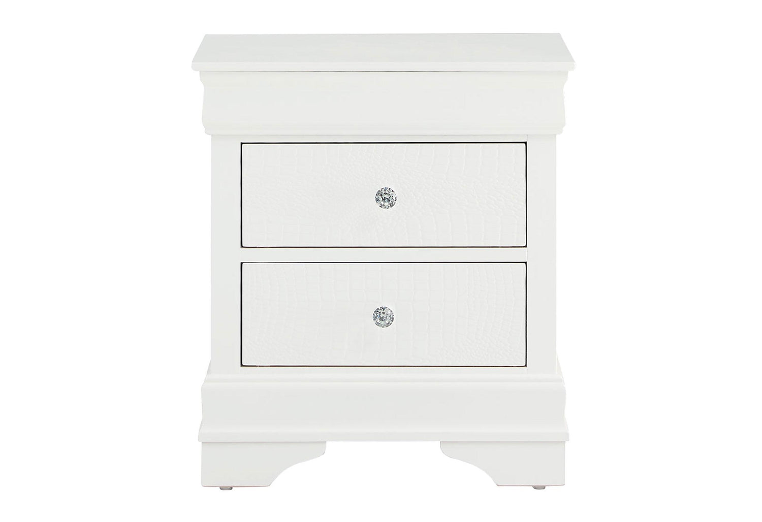 POMPEI METALLIC WHITE NIGHTSTAND