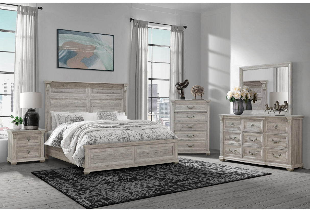TATUM NATURAL KING BED GROUP WITHOUT STORAGE