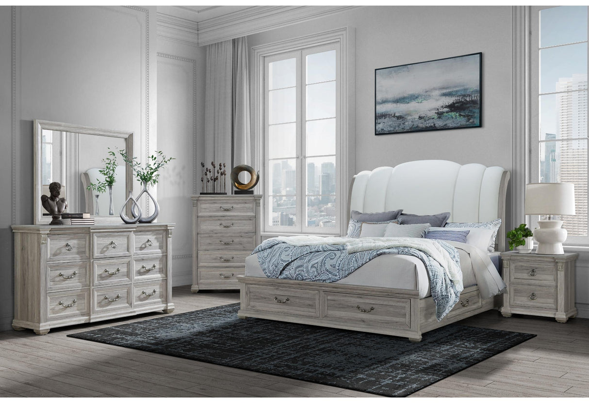 ROWAN NATURAL STORAGE QUEEN BED GROUP - galleria furniture outlet