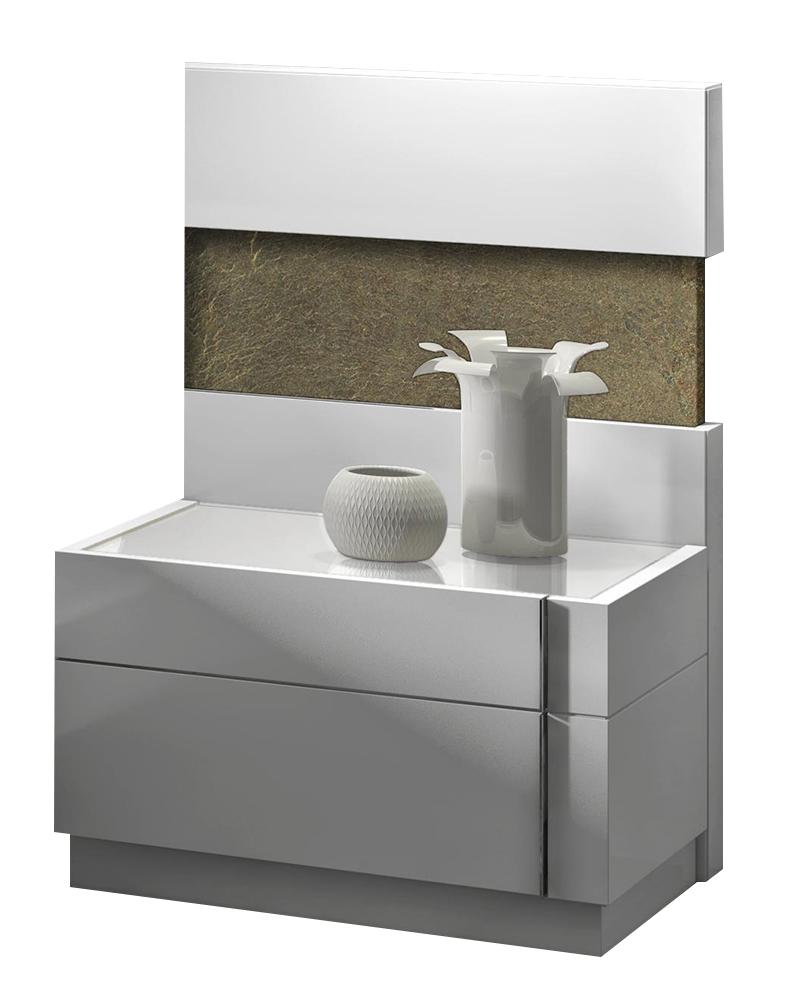 J&M Amora Nightstand Right in White Lacquer
